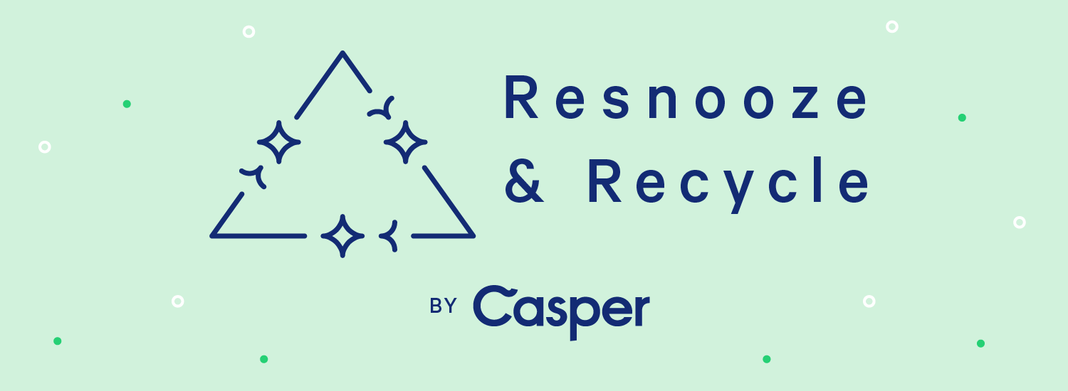 The words "Resnooze and Recycle". Illustration.